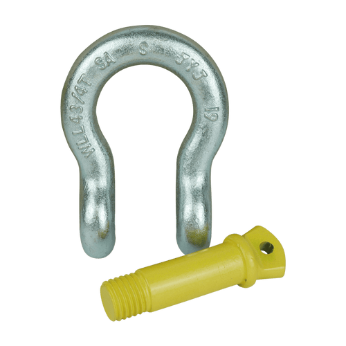 Bow shackle with yellow pin