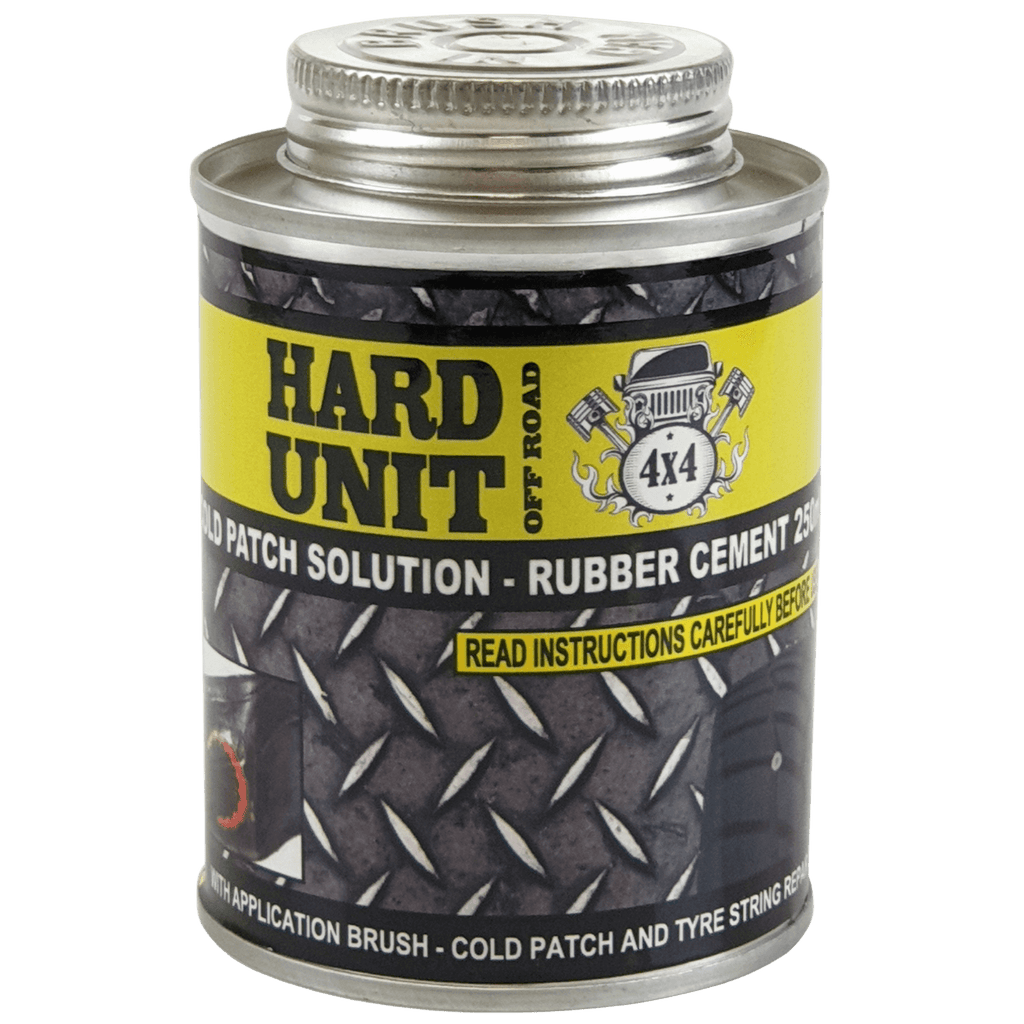 hard unit cold patch solution rubber cement with application brush