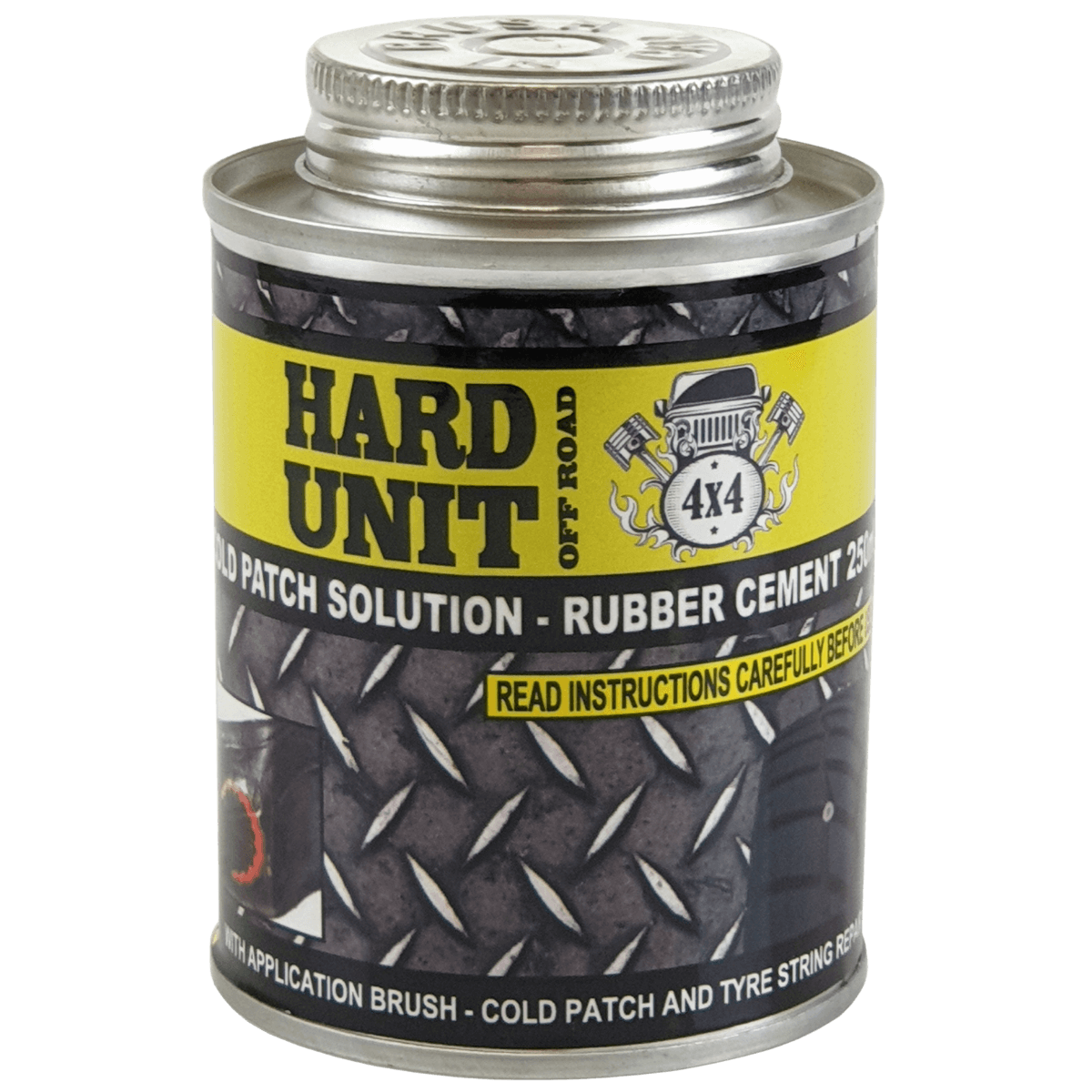 hard unit cold patch solution rubber cement with application brush