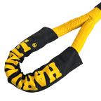 Kinetic recovery rope loop end with reinforced sleeve for off-road towing