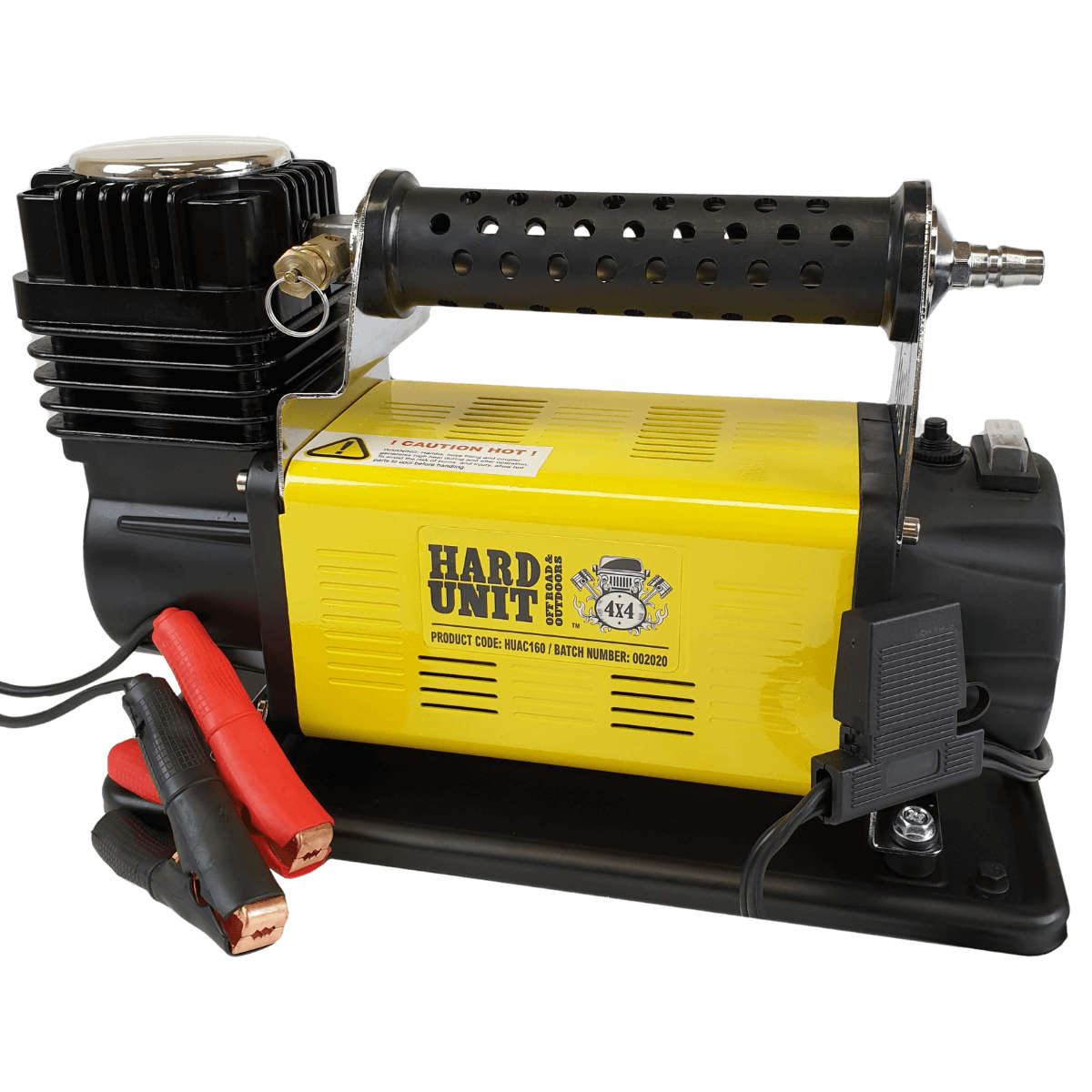 air compressor with clamps for battery and without soft grip handle