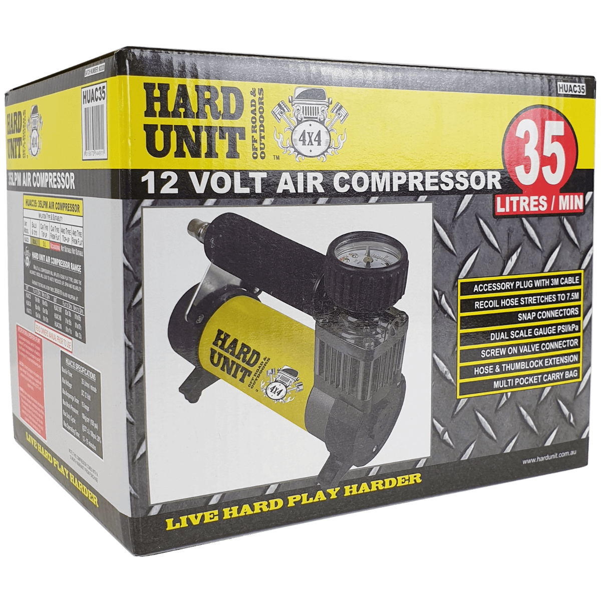 Hard Unit 12V 35L Air Compressor in box