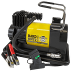 air compressor with battery clamps fuse box and hose with tyre inflator
