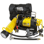 Hard Unit Air Compressor for 4x4ing including coil hoses gauges chucks battery clamps and carrier bag