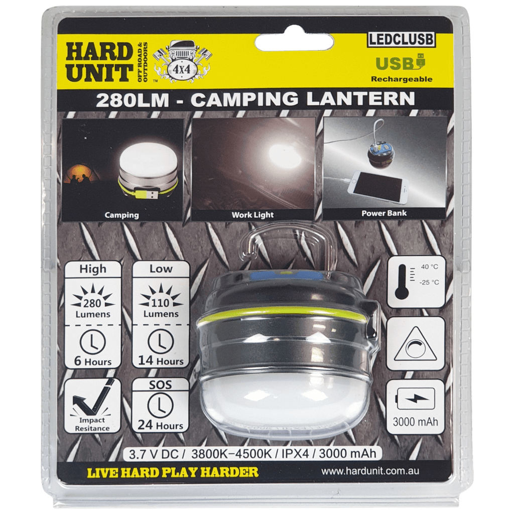 Hard Unit Camping Light LED Rechargeable 280 Lumens