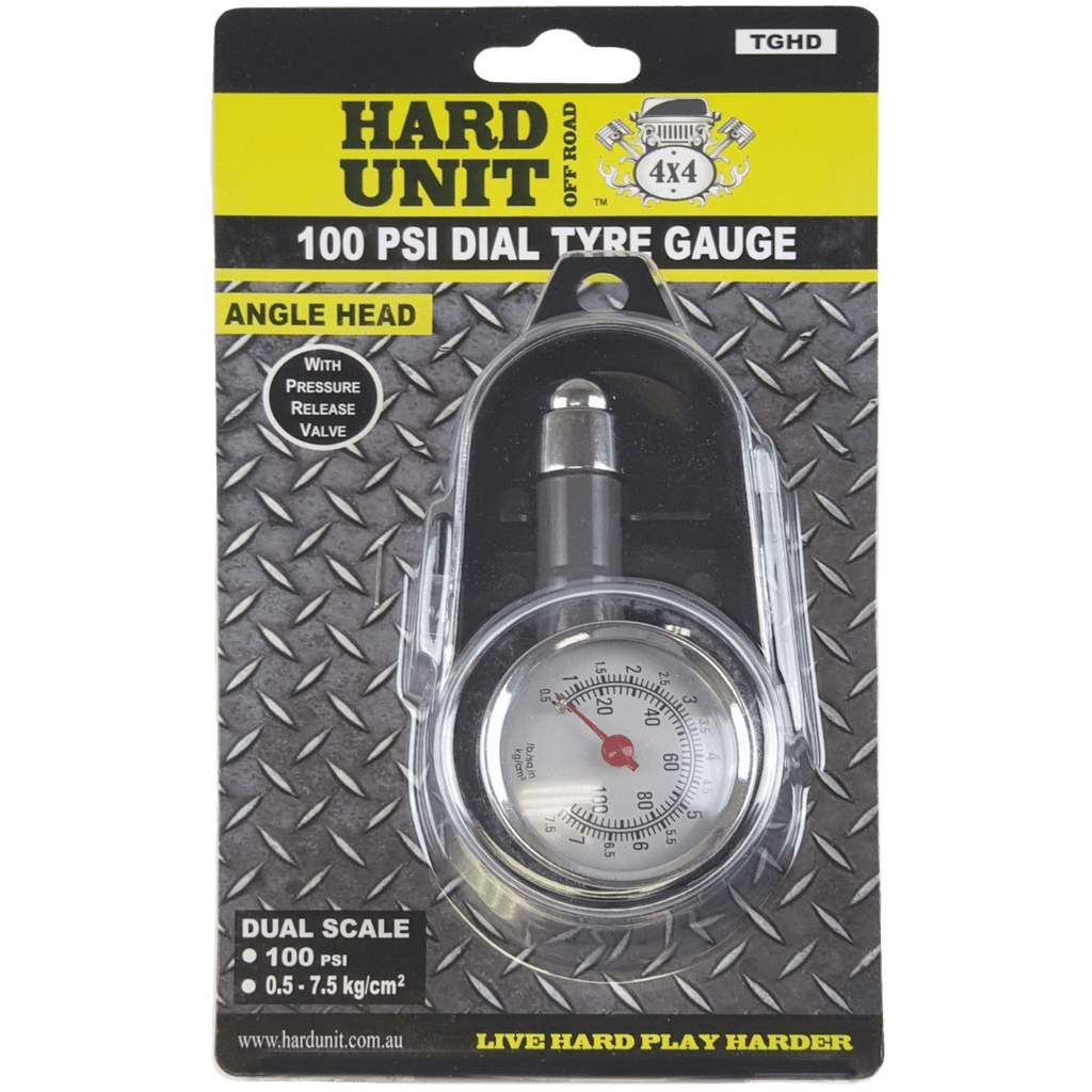 4WD Tyre Gauge 100 PSI in Packaging Front Facing