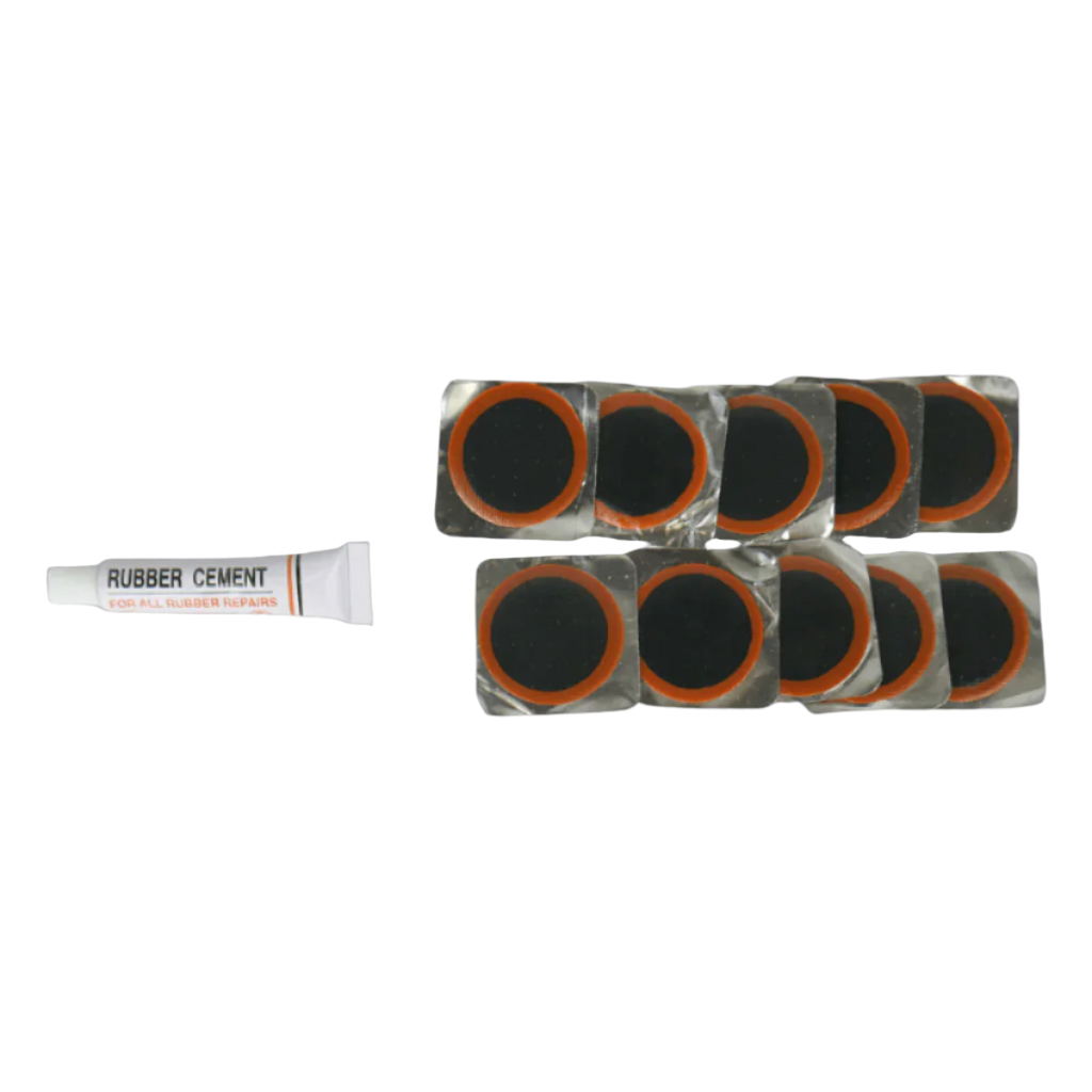 rubber cement tube with 10 tyre repair patches
