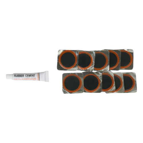 rubber cement tube with 10 tyre repair patches