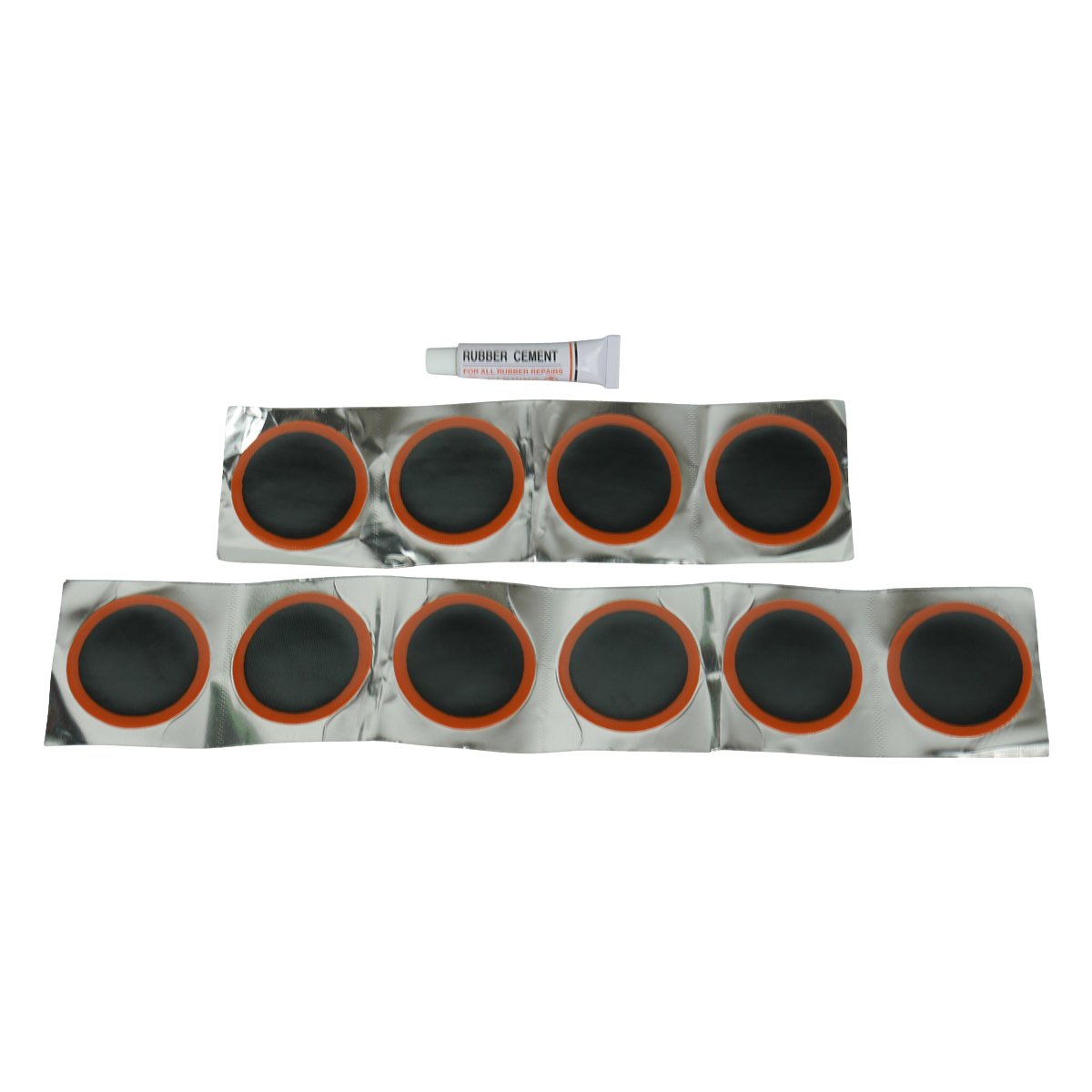 tyre patch circles for temporary repair laid out kit 